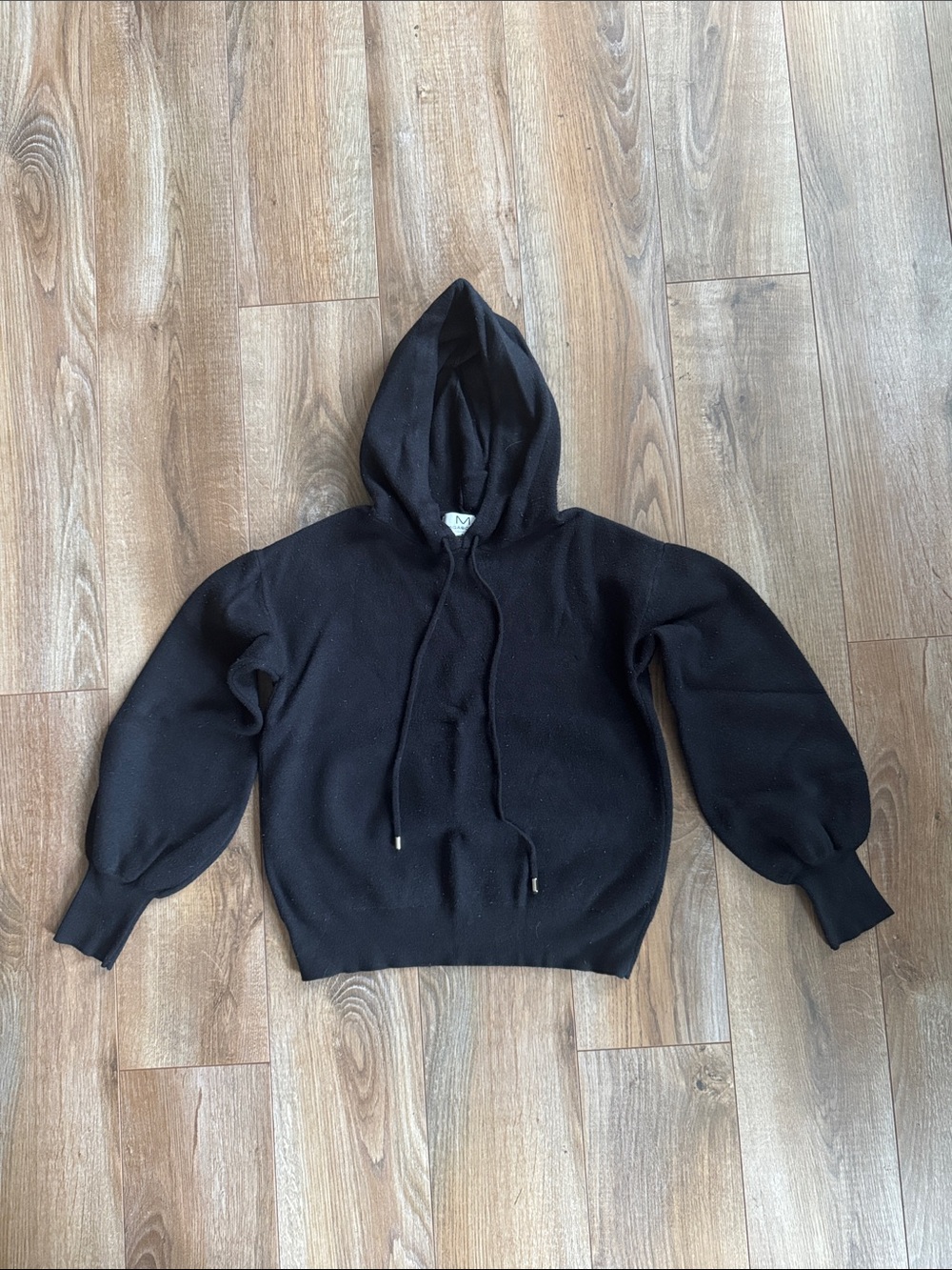 Black knit hoodie